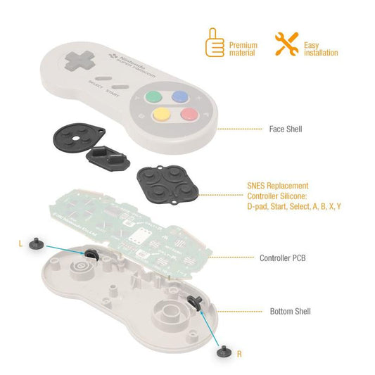 Silicone Button Pad - NINTENDO SNS-004 Controller