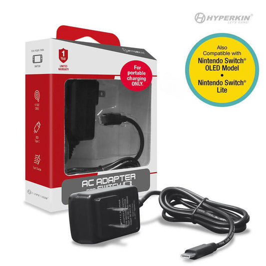 Type C 5V/2.4A USB AC-DC Charger (Note: Not Powerful Enough for Switch Dock) (Hyperkin)
